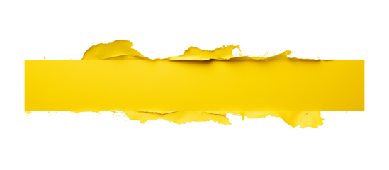 Yellow torn cardboard paper isolated on background. Copy space for message. Generative AI