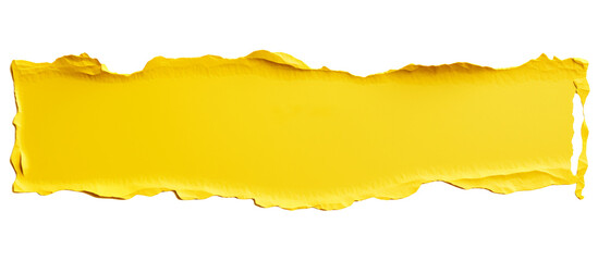 Yellow torn cardboard paper isolated on background. Copy space for message. Generative AI