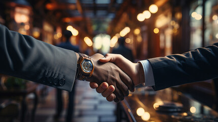  Business people shaking hands for handshake.