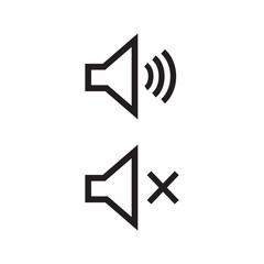 No Sound Sign, icon. Mute, sound, quiet, voice, loud, volume button icon. speaker set icon, sound set icon