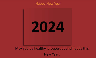 2024 new year's card geometric abstract luxury minimal red