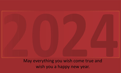 2024 new year's card geometric abstract luxury minimal red