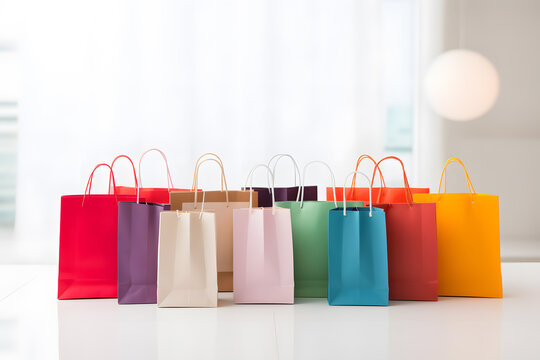 colorful shopping bags gift boxes