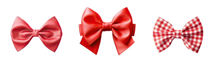 Schoolgirl wearing red bow tie on transparent background