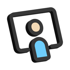 3D Illustration of Classroom Isolated on White Background
