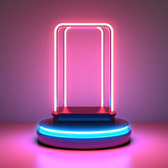 neon light product display podium pedestal or platform neon lamp