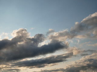 Fototapeta premium Stormy sky with white and grey clouds background, beautiful heaven photo