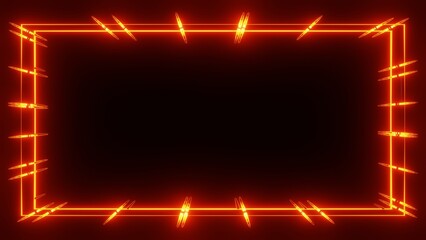Background with orange lights, Neon light frame, neon light picture photo frame, orange background, neon light wallpaper © Tilak
