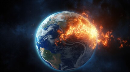 Global catasrtophe concept illustration