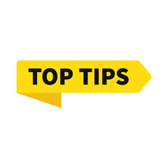 Top Tips In Yellow Rectangle Shape For Urgent Information
