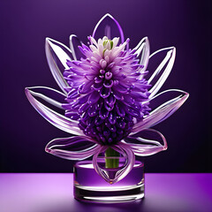 Exquisite Glass Artwork of Hyacinth Flowers.(Generative AI)