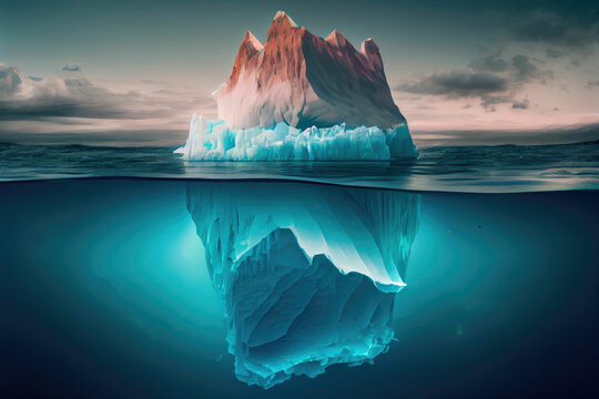 Large ice berg floating on the ocean