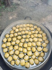 potatoes in a pan