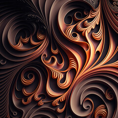 Fototapeta premium Abstract fractal background with leaves