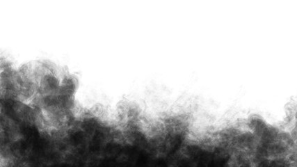 Fototapeta premium Black fog and smoke texture on transparent background