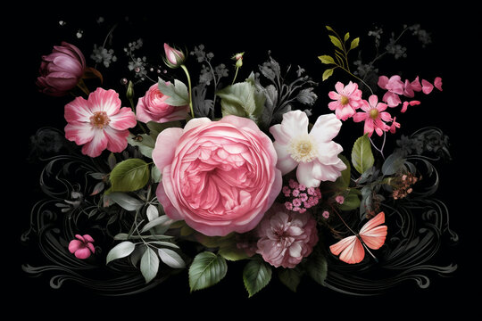 Background vintage summer floral design art