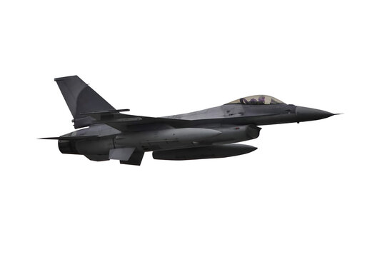 f 16 fighter jet on transparent background