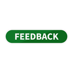 Feedback Button In Green Rounded Rectangle Shape For Customer Review
