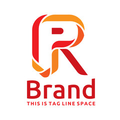 Capital Letter R in Colorful Winding Ribbon Style Vector Graphic