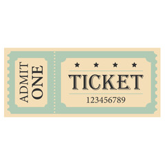 Retro ticket. Cinema ticket. Ticket templates. Vector illustration