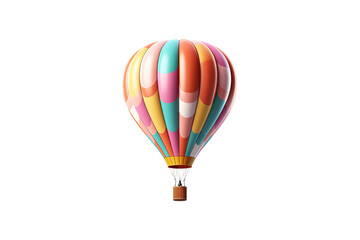 Hot air balloon isolated on transparent background. Generative Ai