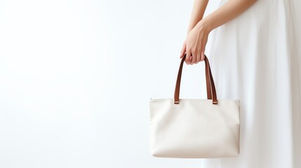 White woman bag on white background