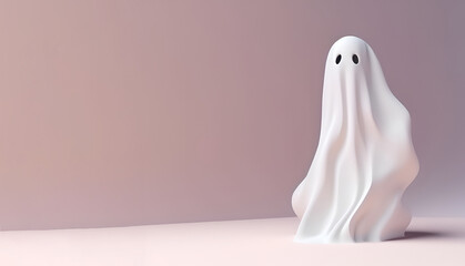Cute ghost on a pink background