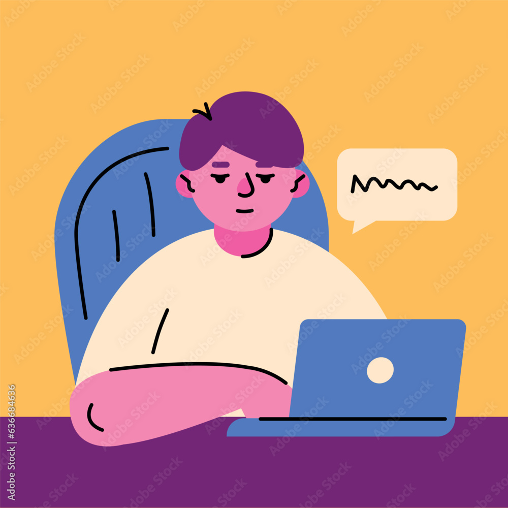 Poster working man color concept. isolated colorful character.