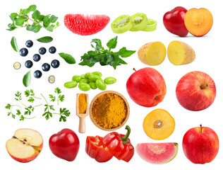 oregano, blueberry; parsley; grapefruit; watercress; pepper; soy; potato; Turmeric; ginger; apple; plum; peach; guawa on ransparent png