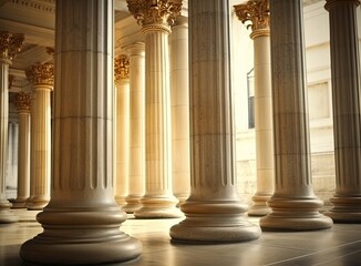 Fototapeta premium marble columns of academy of athens Created with Generative AI technology.