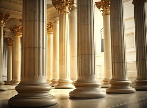 marble columns of academy of athens Created with Generative AI technology.