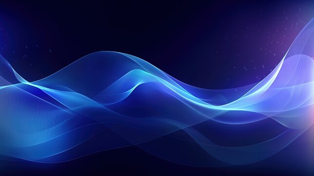 Abstract background with glowing wave. Shiny moving lines design element.blue gradient flowing wave lines. Futuristic technology conceptAbstract tech glow from curved lines AI generated