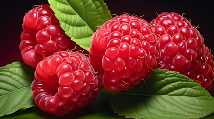 Raspberries, The Essence of Nature's Bounty: Exploring the Sweet and Nutritious World of Raspberries. High Resolution
