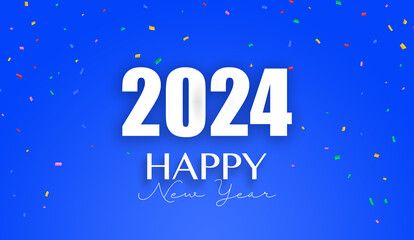 2024 new year celebration abstract blue design.