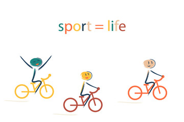 characters play sports. Sport is life. Health, competition, victory, life, child, physical education