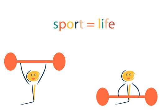 characters play sports. Sport is life. Health, competition, victory, life, child, physical education