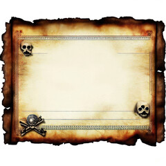 Treasure map in pirate movie isolate on white background.generative AI