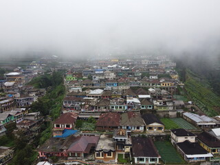 The beauty of the landscape and architecture of the arrangement of terraced houses in the tourist area of ​​Nepal van Java, Butuh Hamlet, Temanggung Village, Kaliangkrik District, Magelang, Central Ja