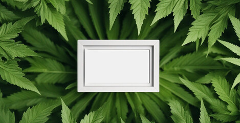 Advertising banner, medical cannabis background. Generative AI.