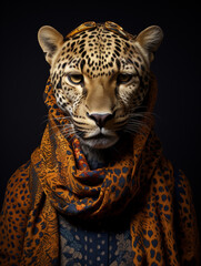 Fashion Flair Meets Furry Friends: AI's Animal Portrait Elegance.