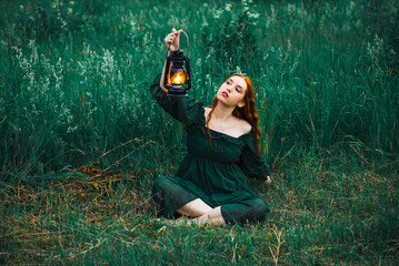 Alone fairy tale girl