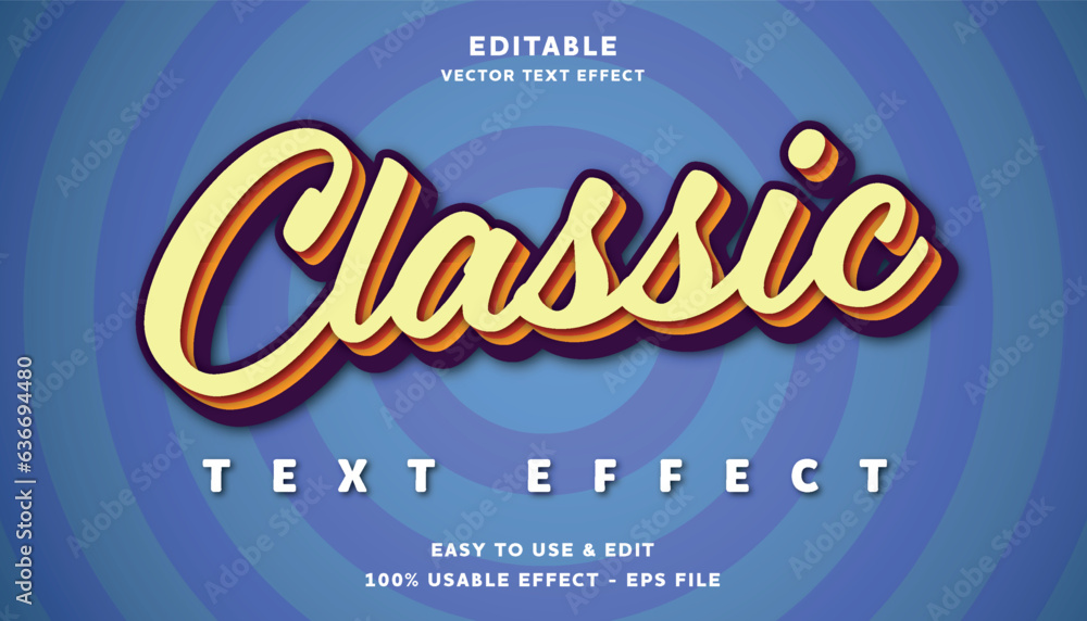 Aufkleber classic editable text effect with modern and simple style