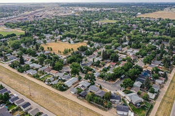 Aerial Elegance: Sutherland's Distinctive Layout, Saskatoon, Saskatchewan