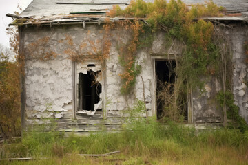 Fototapeta na wymiar Abandoned House Forgotten Weathered and Worn
