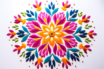 rangoli design with vibrant colors - obrazy, fototapety, plakaty
