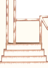 illustration of a white wall with stairs leading up
