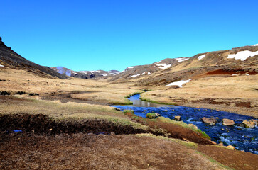 River Running Through the Remote Icelandic Region