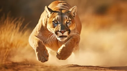 Foto op Canvas Puma in running, big cat  © MAXXIMA Graphica