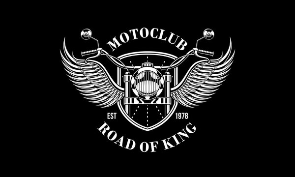 Vintage motorcycle emblem vector