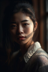 Fototapeta premium Close-up portrait of a Chinese girl
